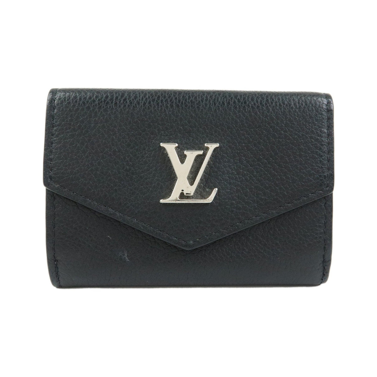 Louis Vuitton Lockmini Leather, Black, Leather, Wallet