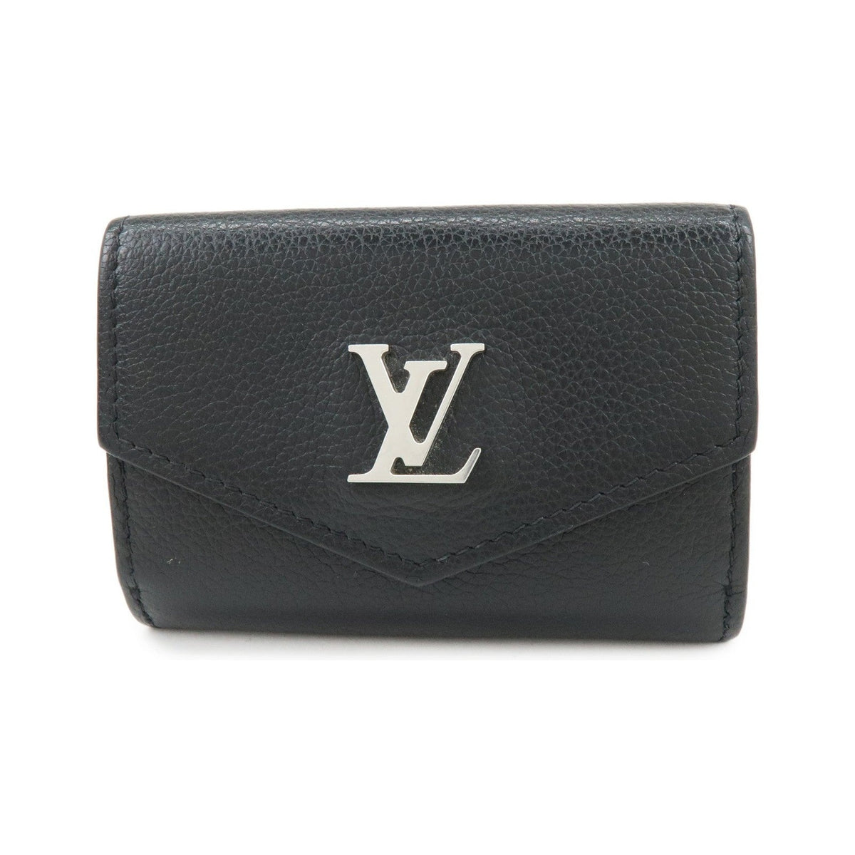 Louis Vuitton Lockmini Leather, Black, Leather, Wallet
