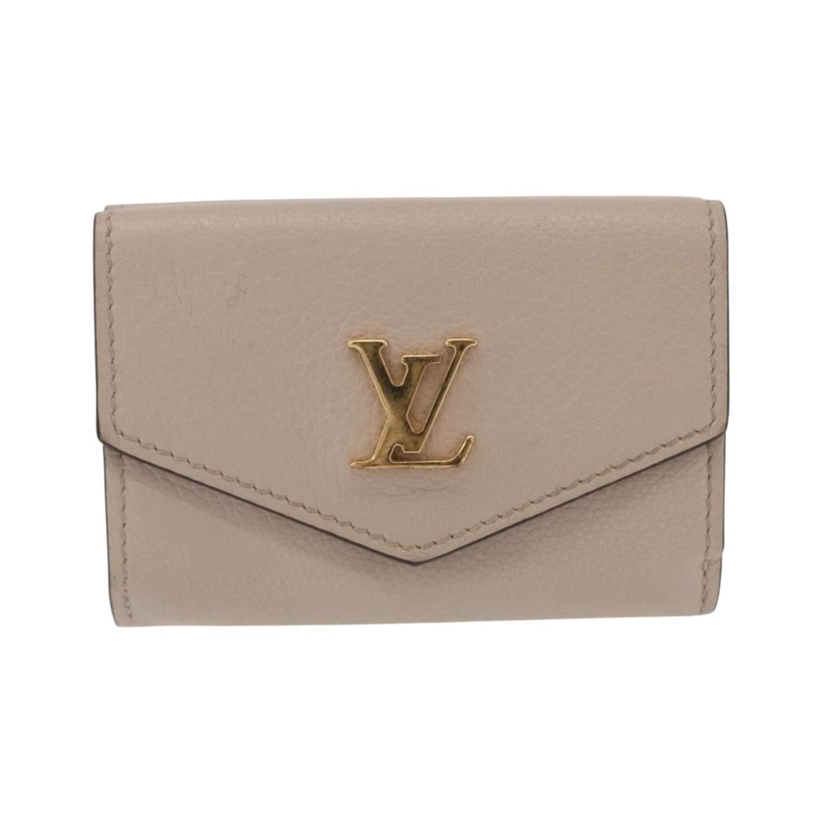 Louis Vuitton Lockmini Leather, Beige, Leather, Wallet