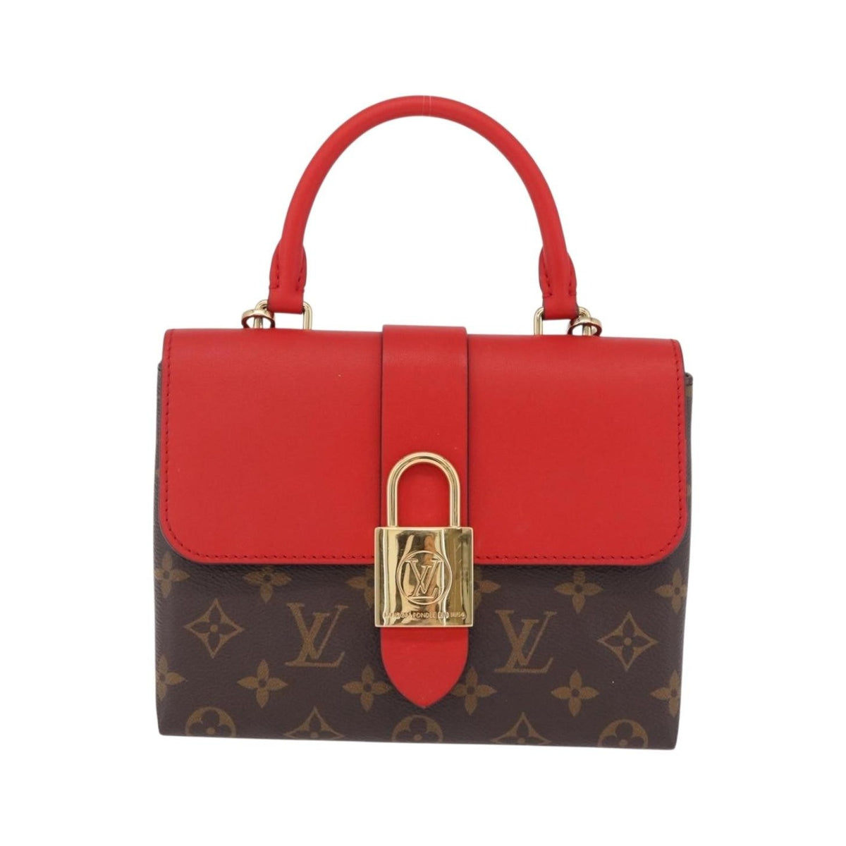 Louis Vuitton Locky Monogram Canvas with Leather, Red, Canvas, Handbag