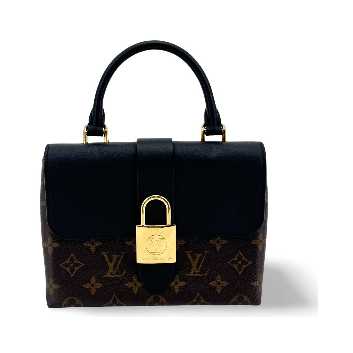 Louis Vuitton Locky Monogram Canvas with Leather, Black, Canvas, Handbag