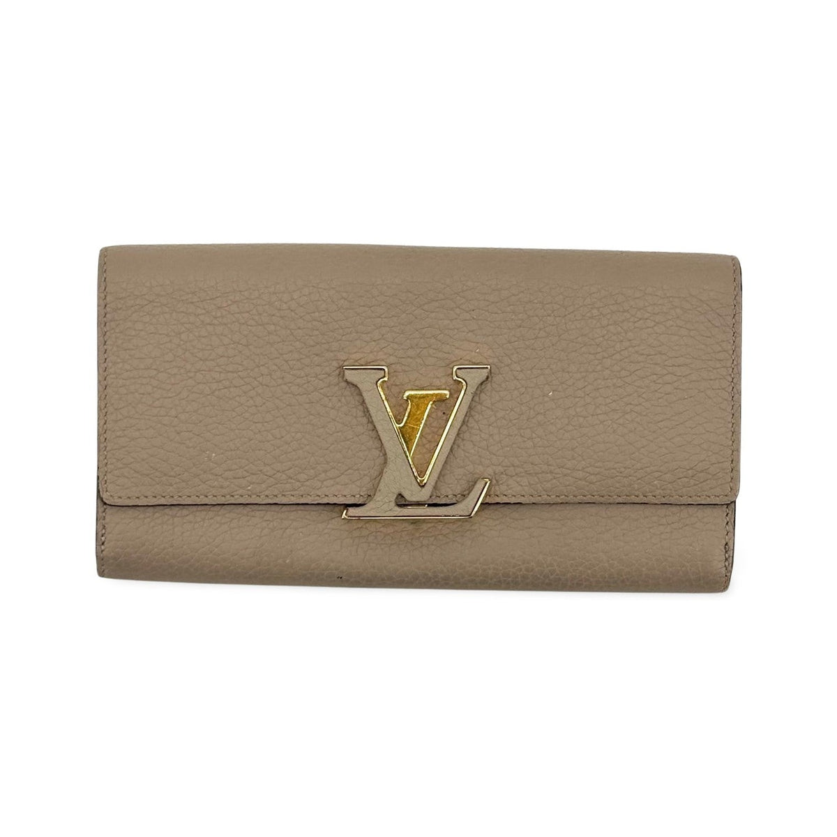 Louis Vuitton Louise Clutch Leather, Beige, Leather, Clutch