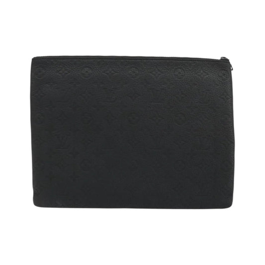 Louis Vuitton LV Friends A4 Printed Monogram Taurillon Leather, Black, Canvas, Clutch