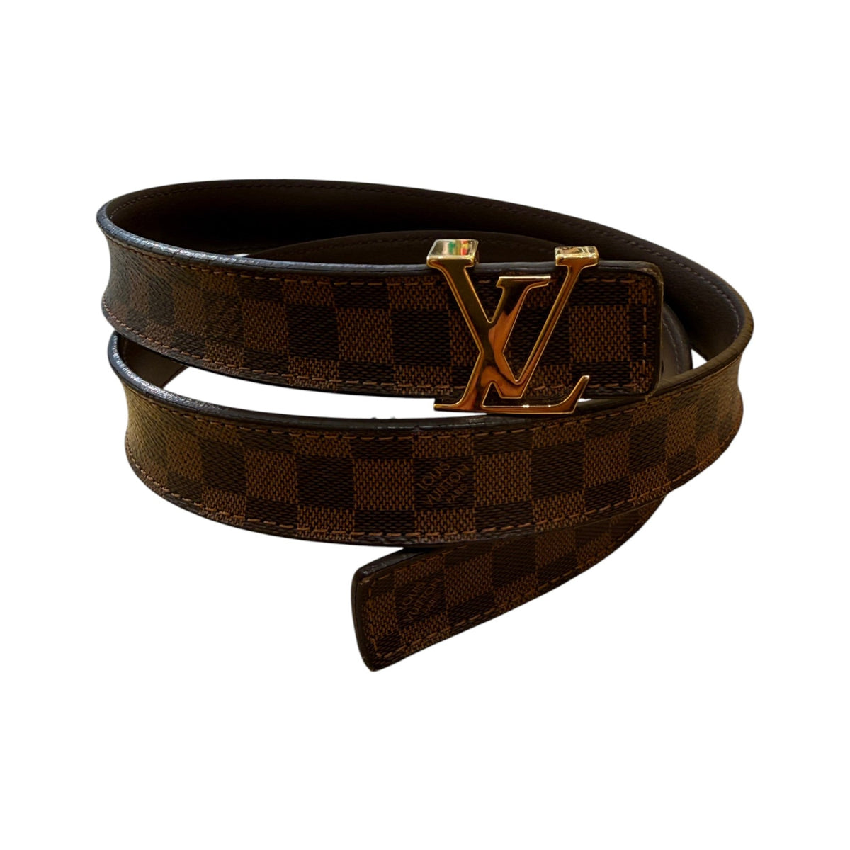 Louis Vuitton LV Initiales Belt Damier Ebene, Brown, Canvas, Belt