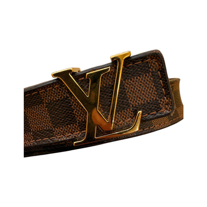 Louis Vuitton LV Initiales Belt Damier Ebene, Brown, Canvas, Belt