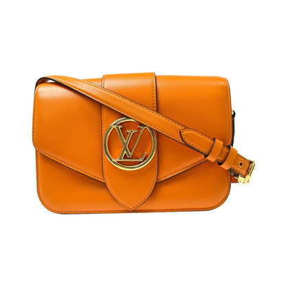 Louis Vuitton LV Pont 9 Leather, Orange, Leather, Shoulder Bag