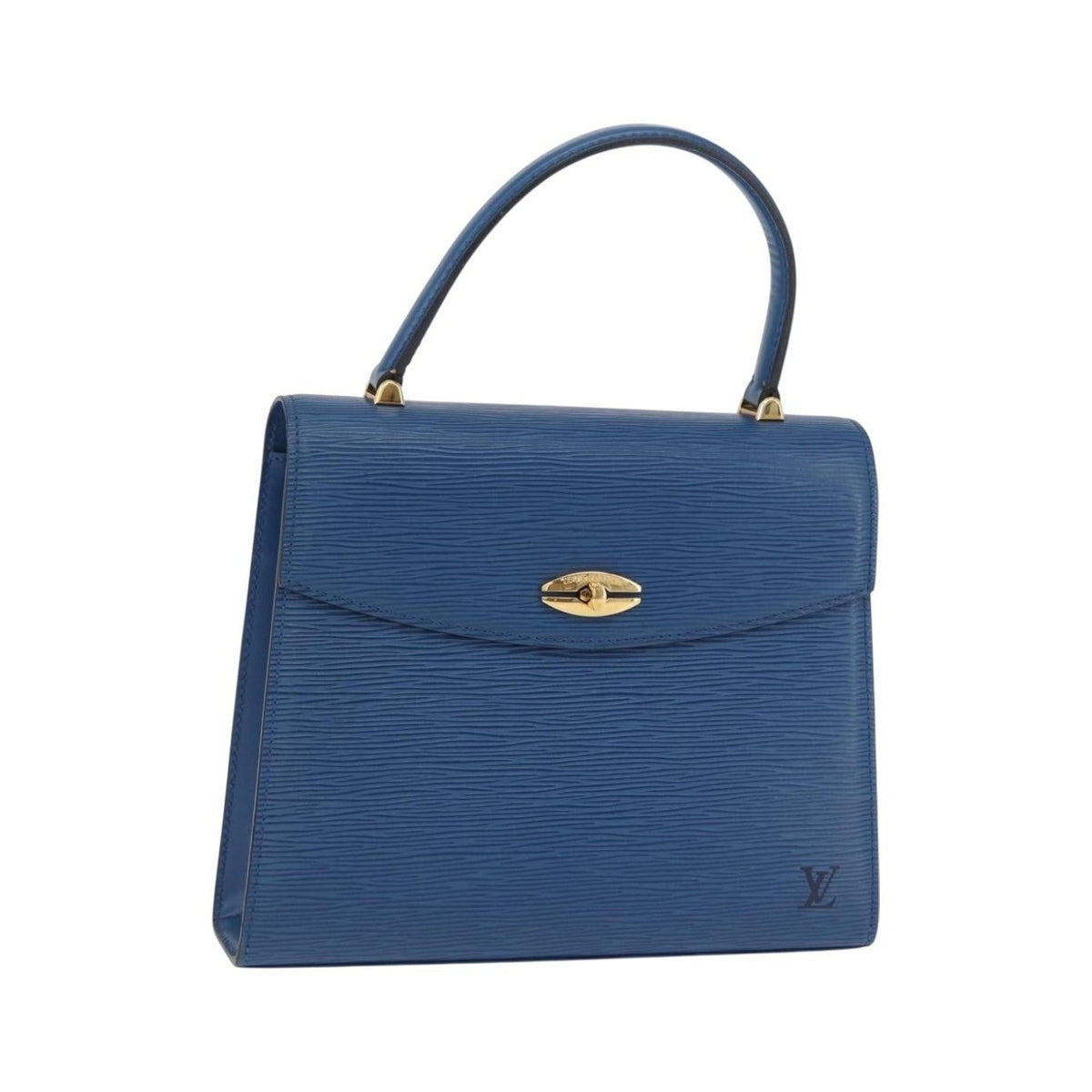 Louis Vuitton Malesherbes Epi Leather, Blue, Leather, Handbag