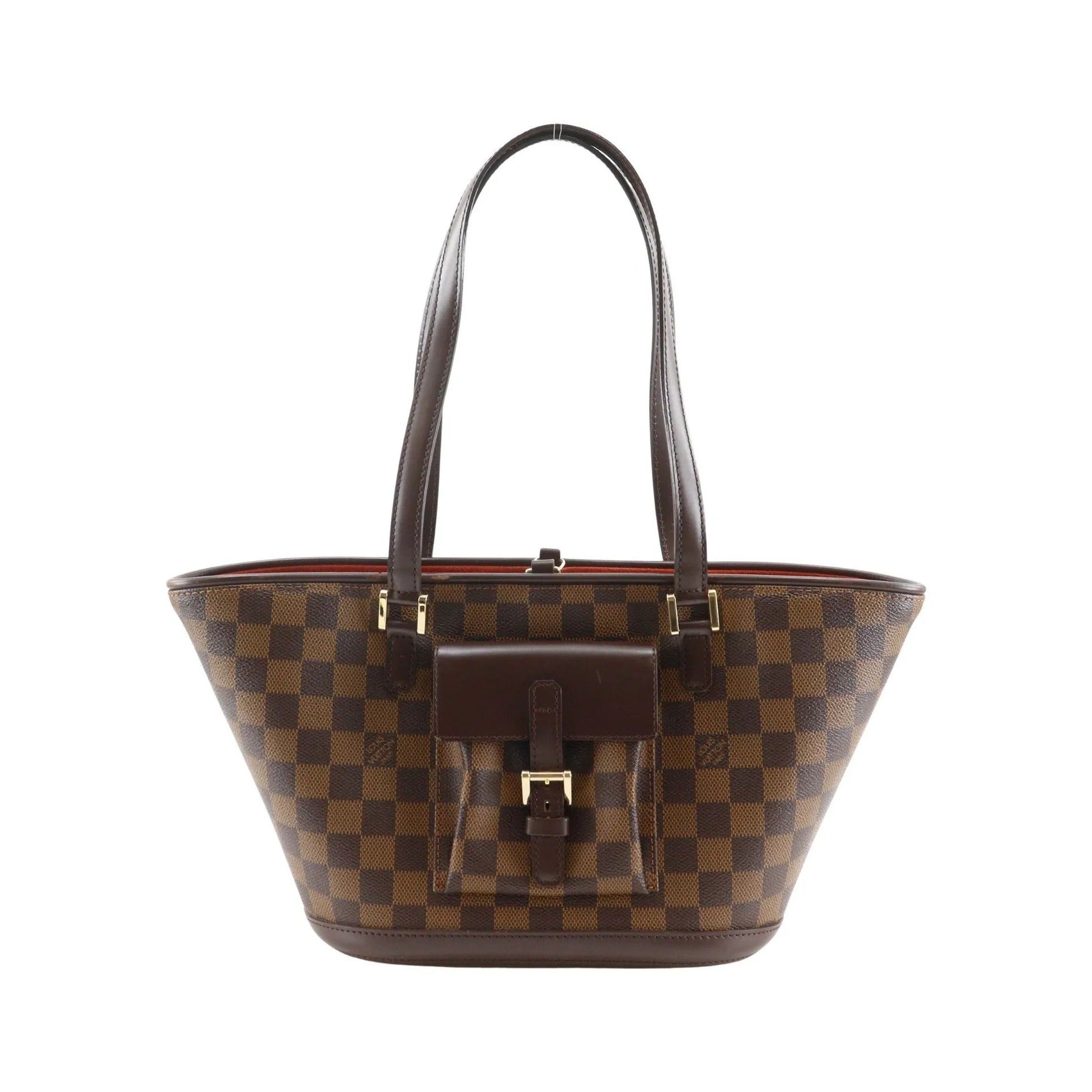 Louis Vuitton Manosque Damier, Brown, Canvas, Tote Bag