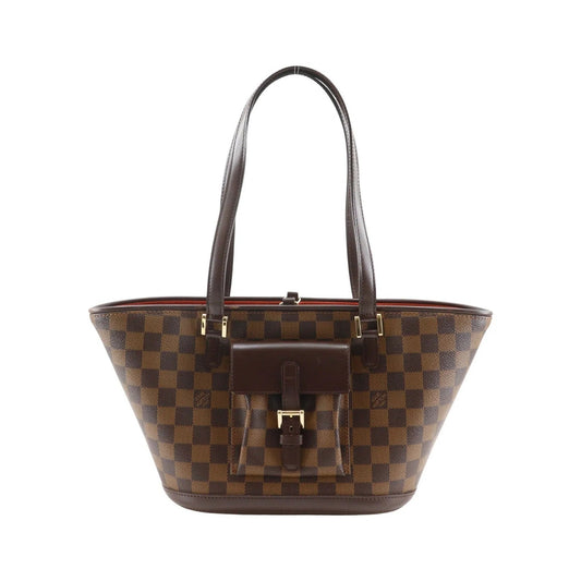 Louis Vuitton Manosque Damier, Brown, Canvas, Tote Bag
