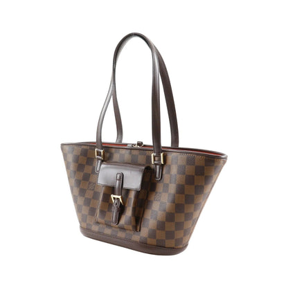 Louis Vuitton Manosque Damier, Brown, Canvas, Tote Bag