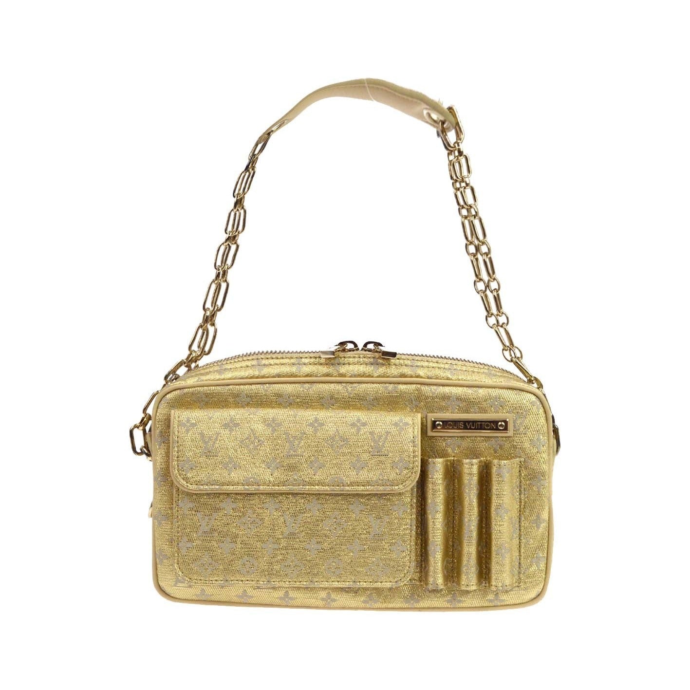 Louis Vuitton McKenna Mini Lin, Gold, Canvas, Shoulder Bag