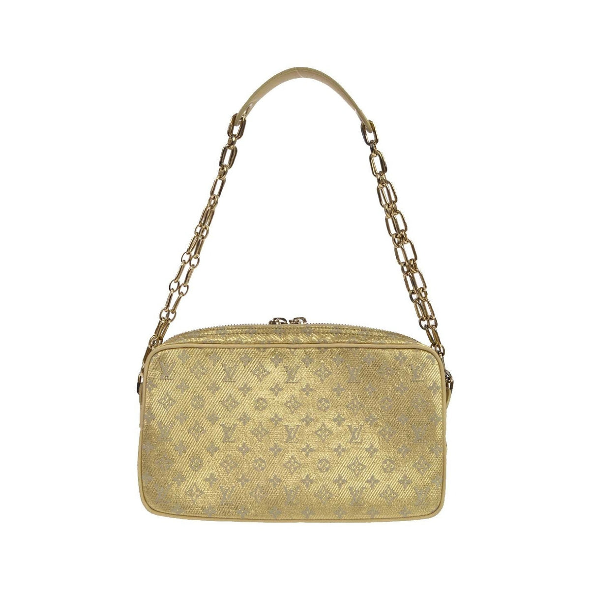 Louis Vuitton McKenna Mini Lin, Gold, Canvas, Shoulder Bag