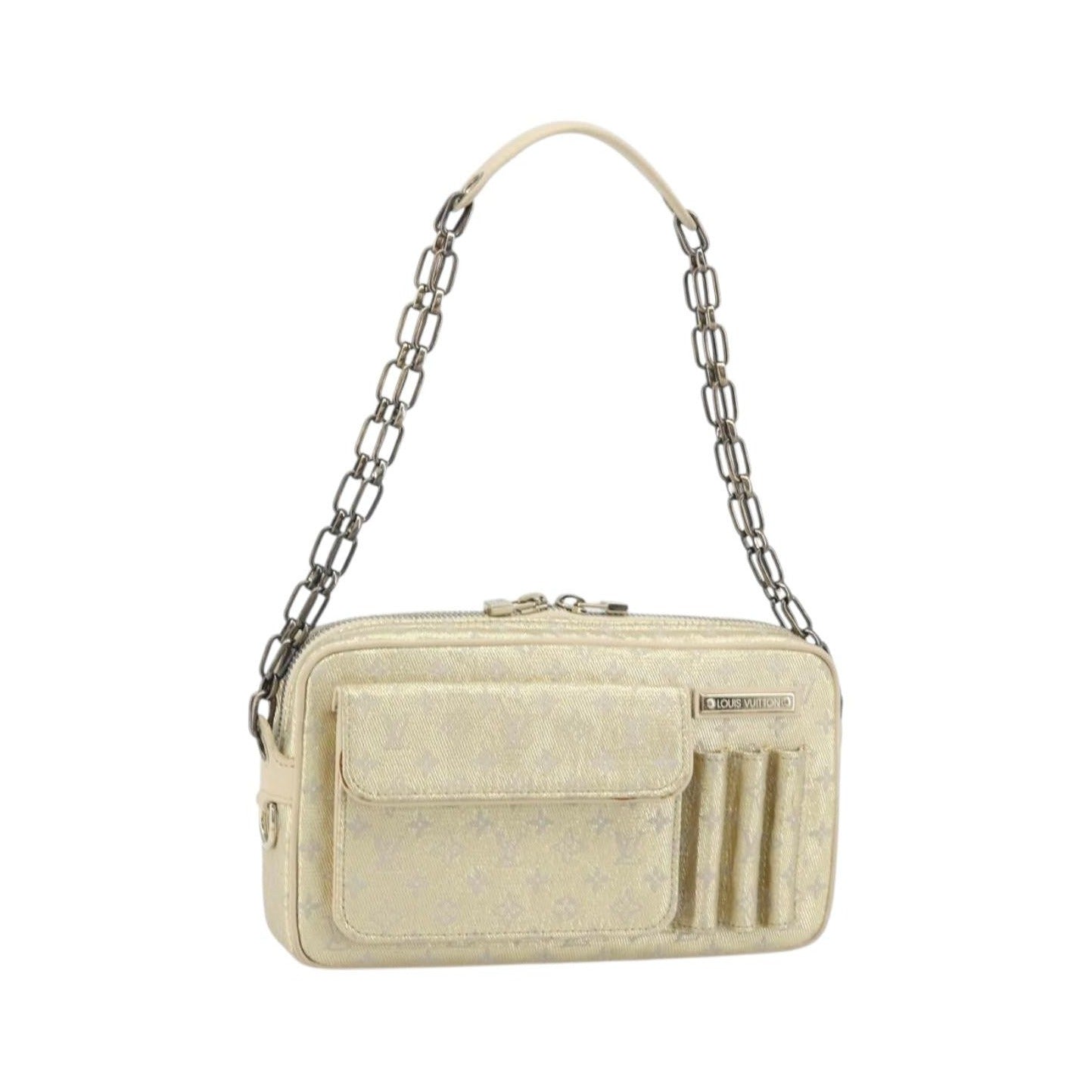 Louis Vuitton McKenna Mini Lin, Gold, Canvas, Shoulder Bag