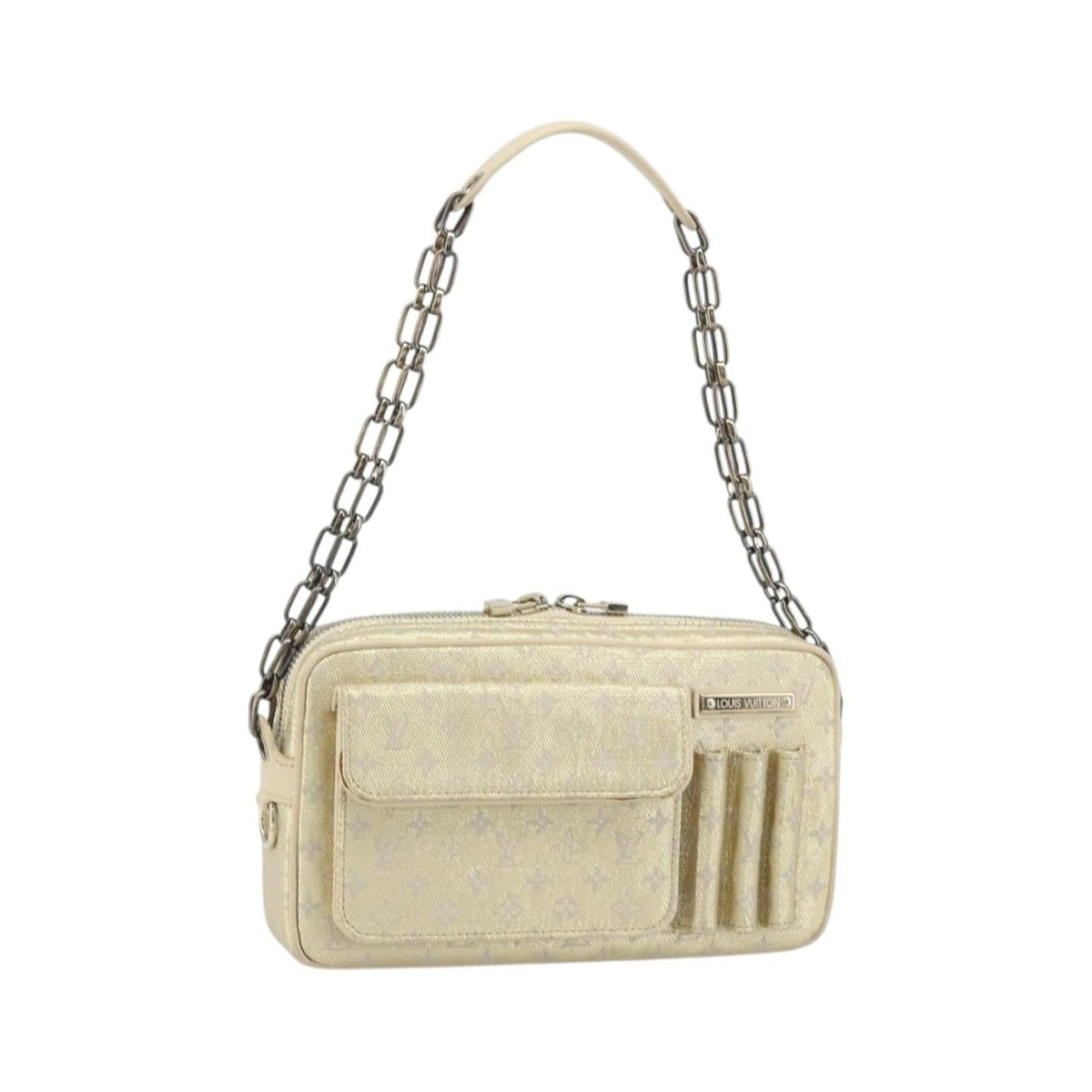 Louis Vuitton McKenna Mini Lin, Gold, Canvas, Shoulder Bag