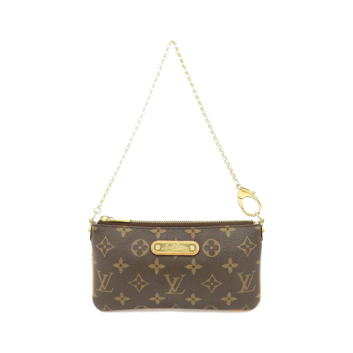 Louis Vuitton Milla Pochette Monogram Canvas, Brown, Canvas, Clutch