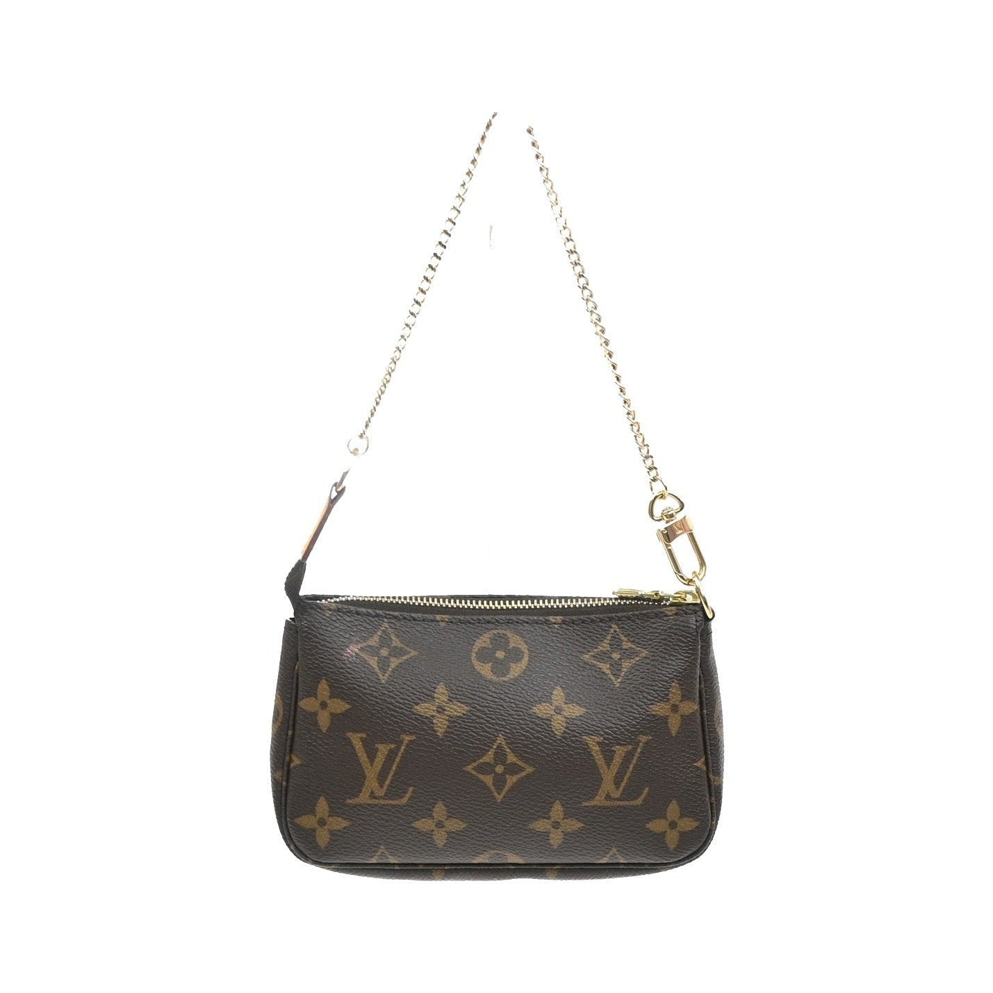 Louis Vuitton Mini pochette accessoires Canvas, Brown, Leather, Clutch