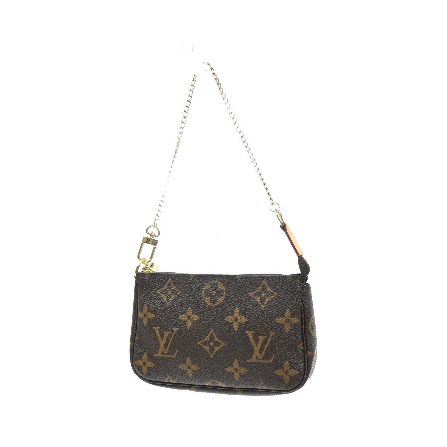 Louis Vuitton Mini pochette accessoires Canvas, Brown, Leather, Clutch