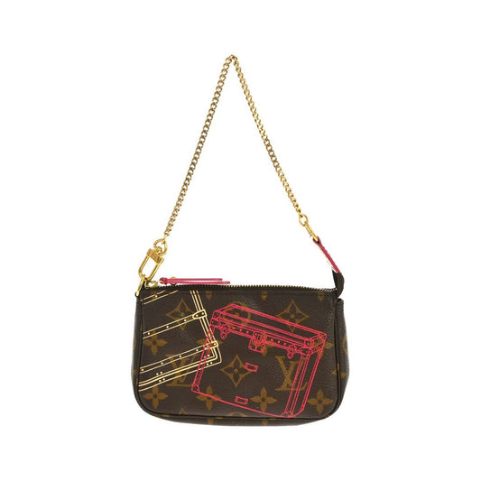 Louis Vuitton Mini Pochette Limited, Brown, Canvas, Clutch