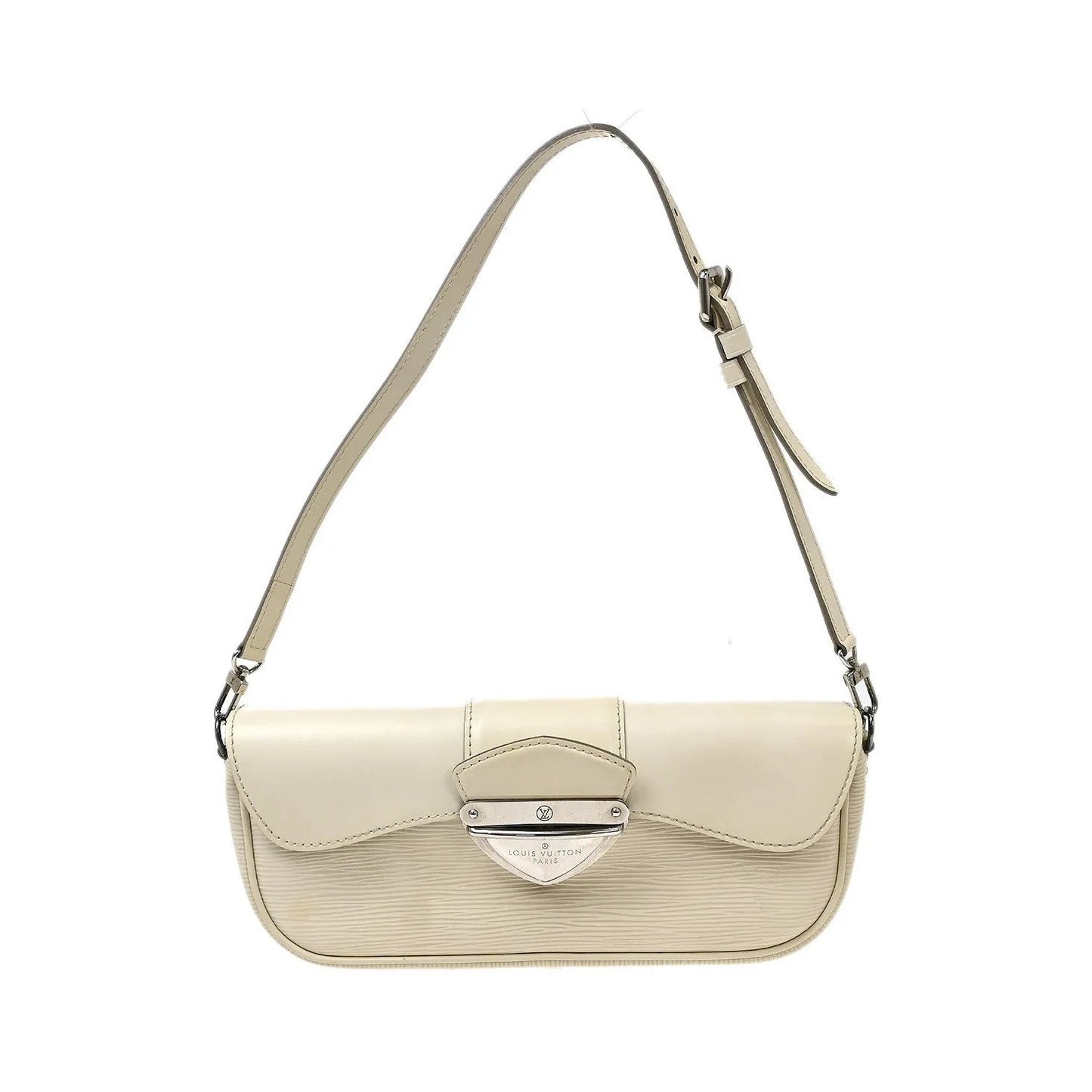 Louis Vuitton Montaigne Epi, White, Leather, Handbag