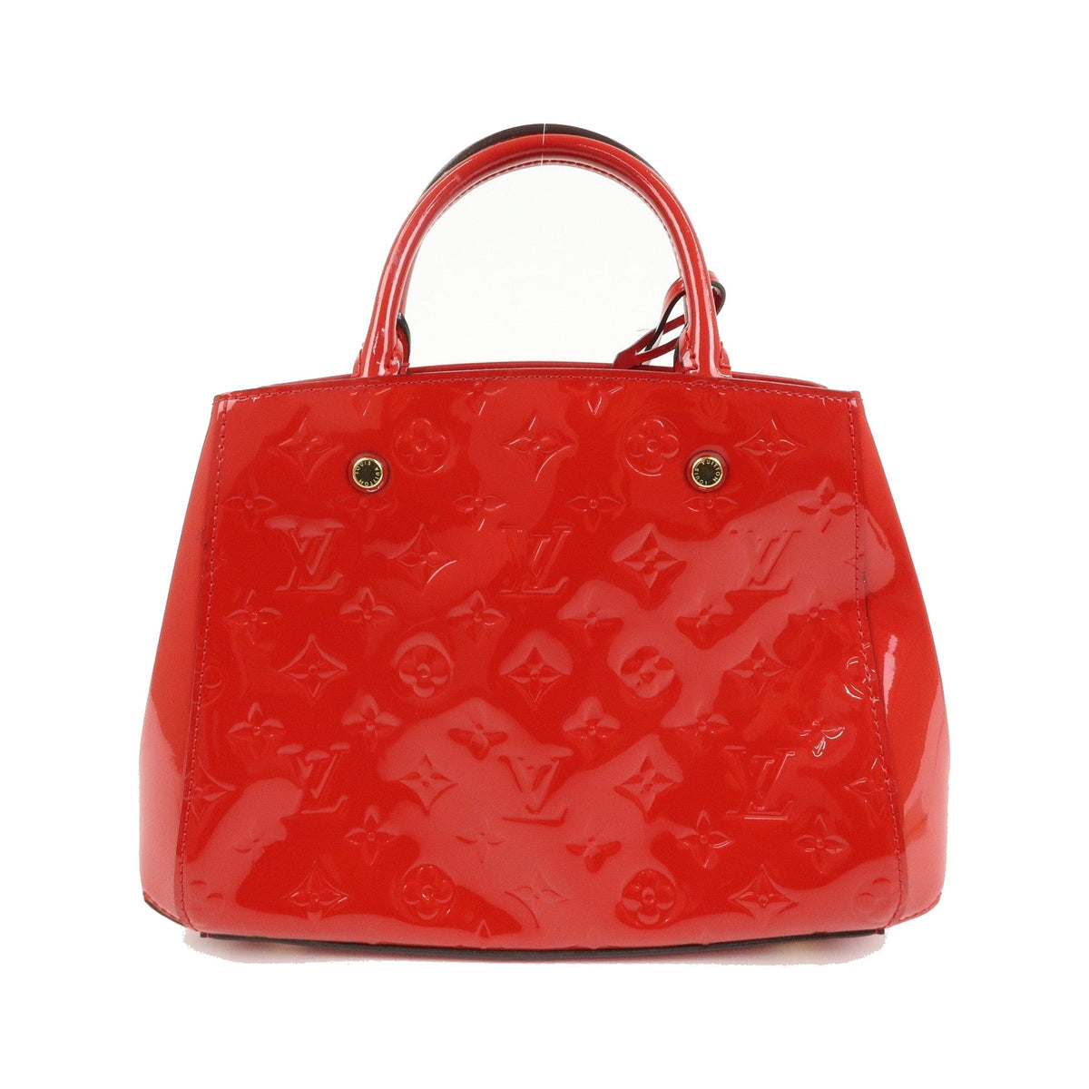 Louis Vuitton Montaigne Monogram Vernis, Red, Patent Leather, Handbag