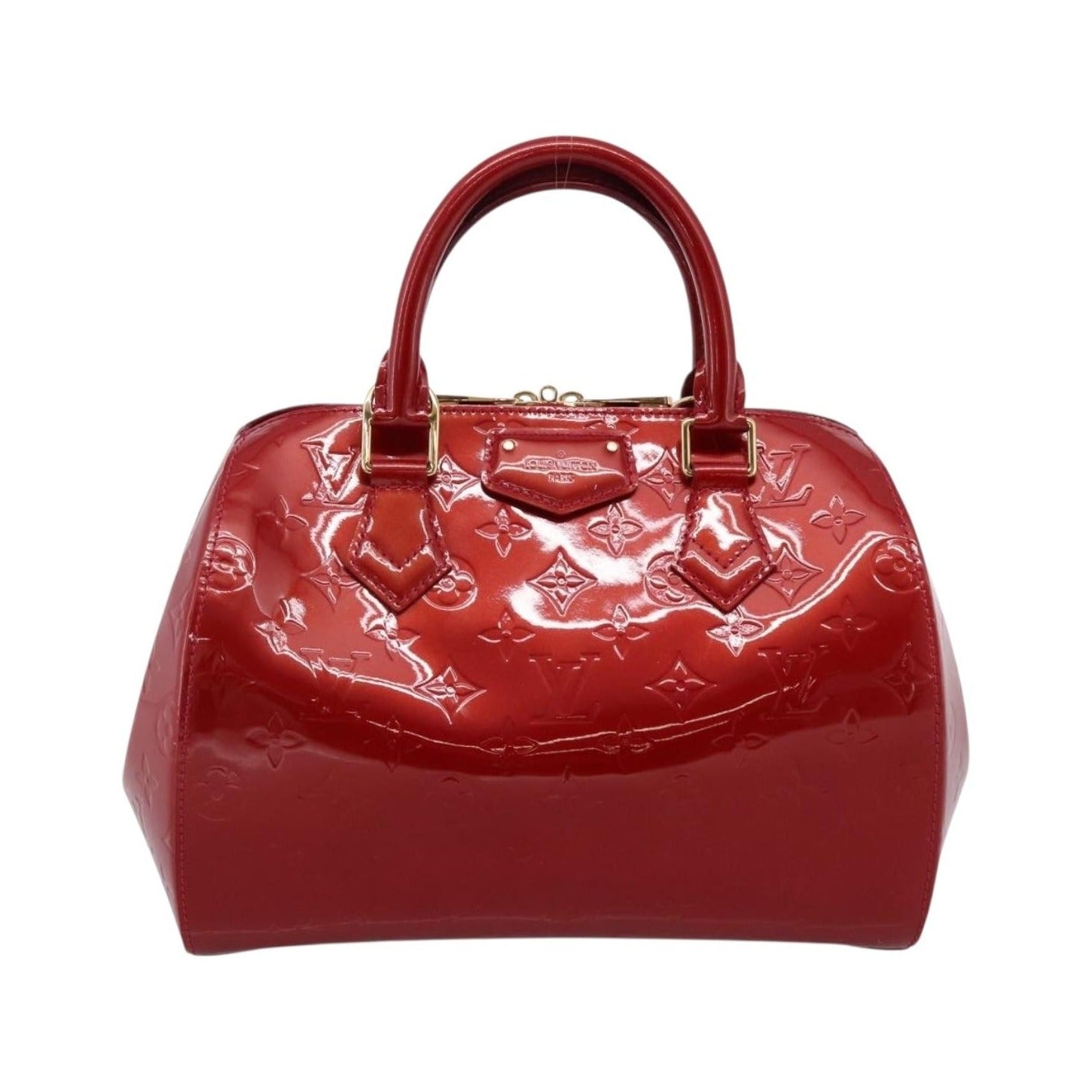 Louis Vuitton Montana Monogram Vernis, Red, Patent Leather, Handbag