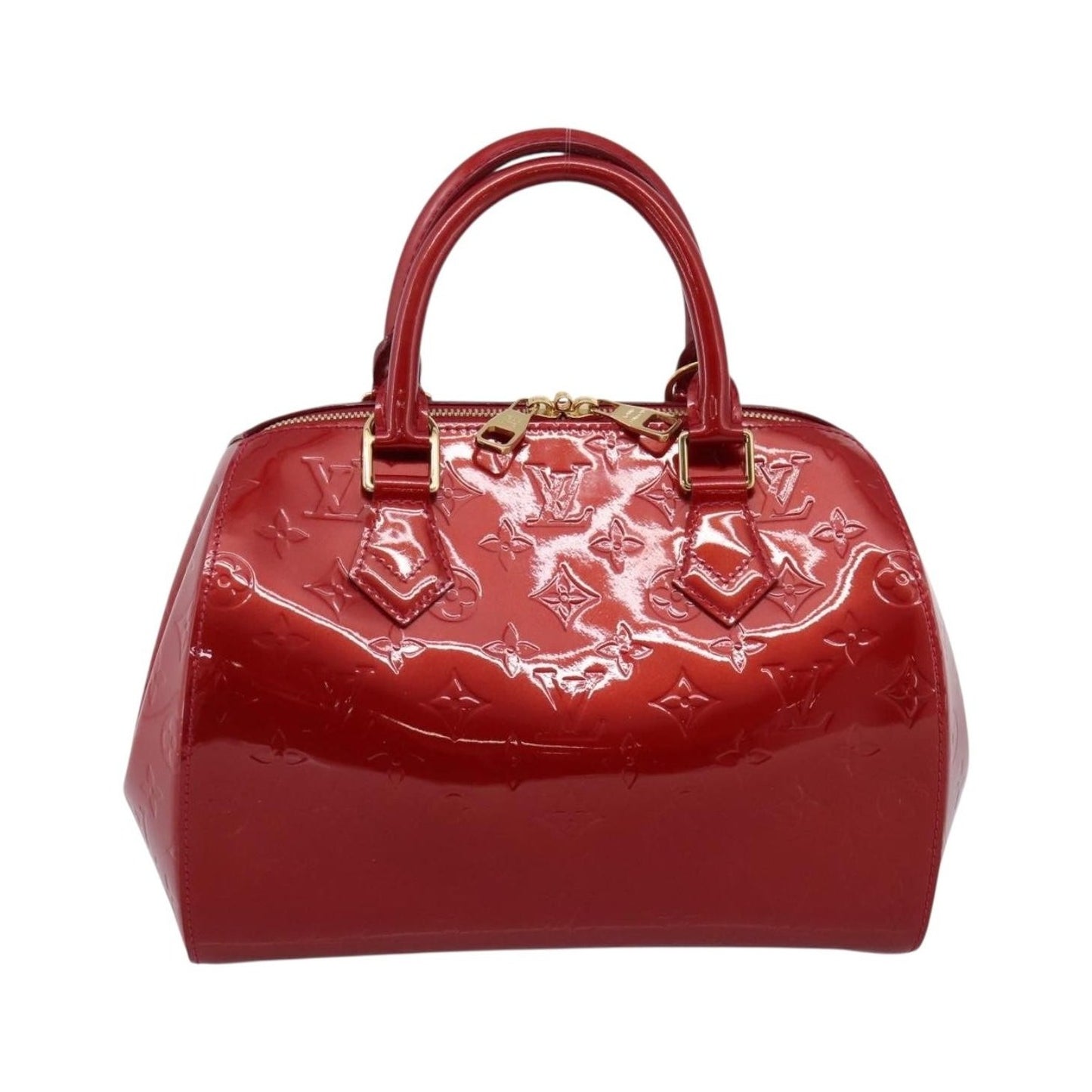 Louis Vuitton Montana Monogram Vernis, Red, Patent Leather, Handbag