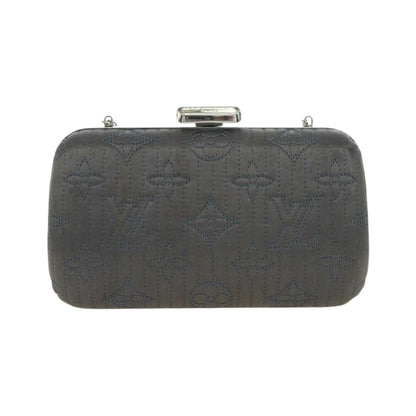 Louis Vuitton Motard Minaudiere Monogram Satin, Gray, Satin, Clutch