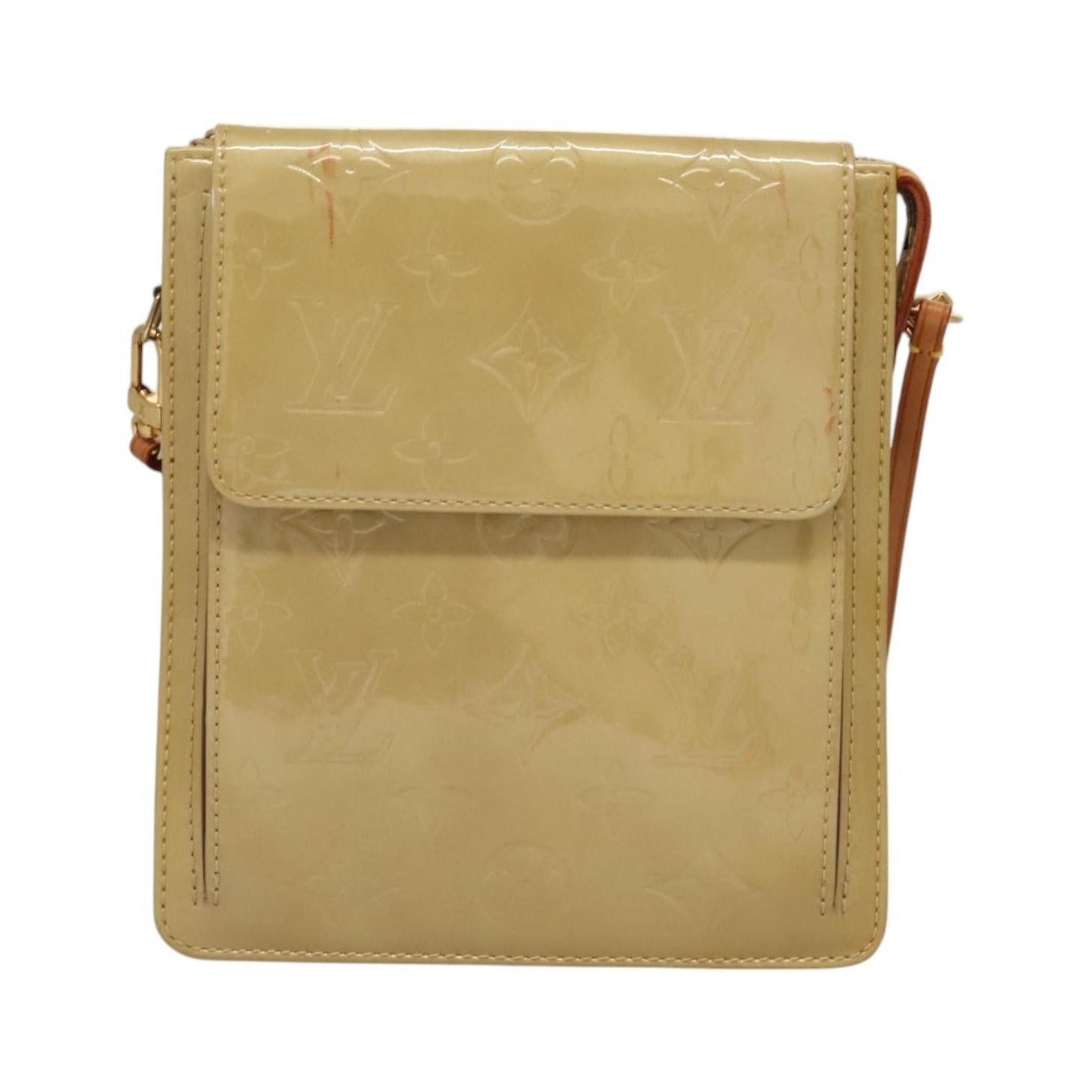 Louis Vuitton Mott Monogram Vernis, Beige, Patent Leather, Clutch