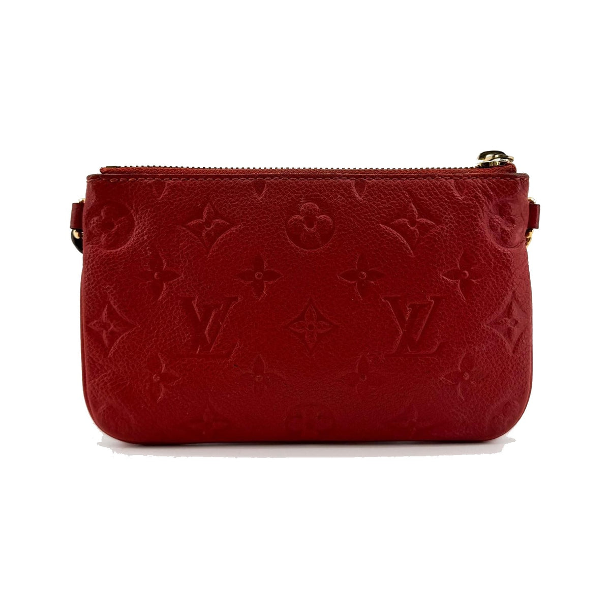 Louis Vuitton Multi Pochette Accessoires Pouch Monogram Empreinte Giant, Red, Leather, Clutch