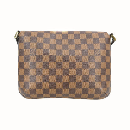 Louis Vuitton Musette Tango Damier Ebene, Brown, Canvas, Shoulder Bag