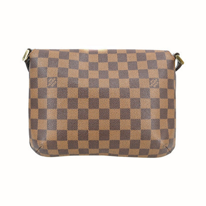 Louis Vuitton Musette Tango Damier Ebene, Brown, Canvas, Shoulder Bag
