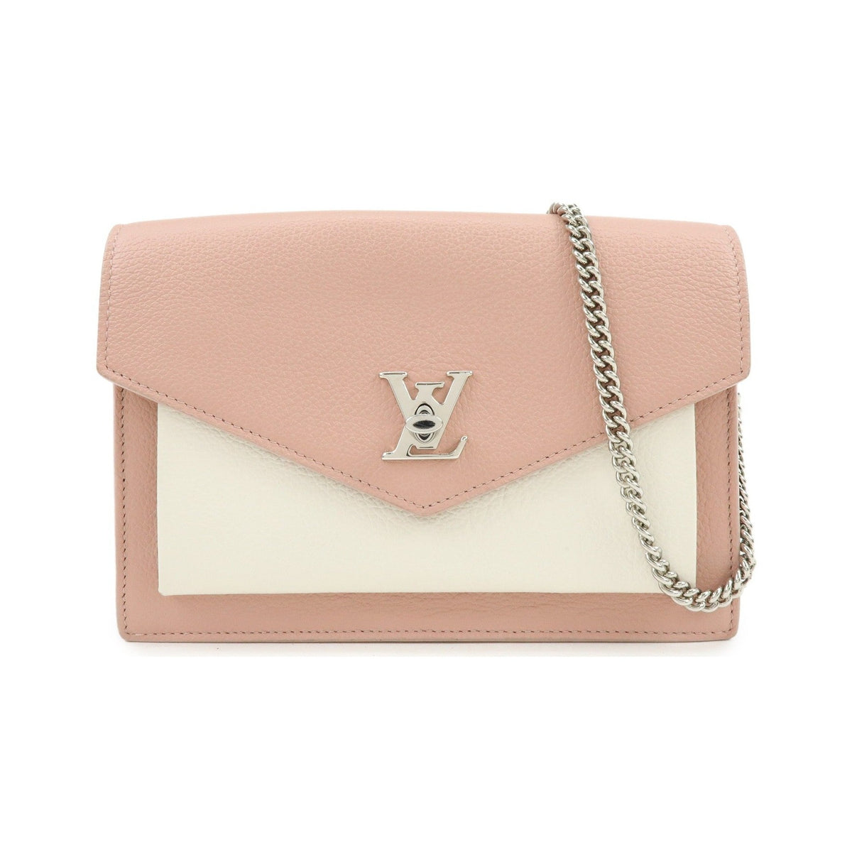 Louis Vuitton Mylockme Chain Pochette Leather, Pink, Leather, Clutch