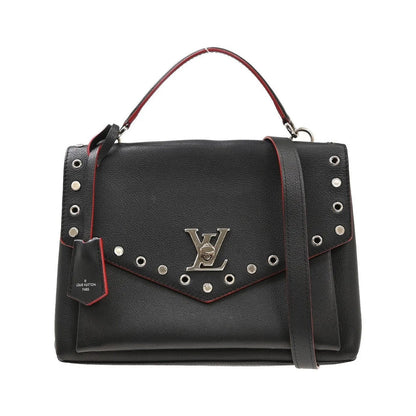 Louis Vuitton Mylockme Studded Leather, Black, Leather, Shoulder Bag