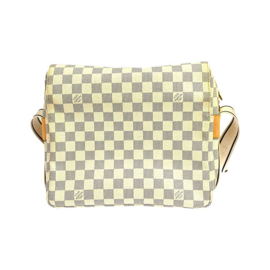 Louis Vuitton Naviglio Damier Ebene, White, Canvas, Shoulder Bag