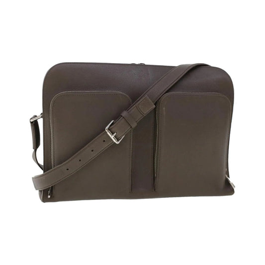 Louis Vuitton Naxos Leather, Gray, Leather, Shoulder Bag