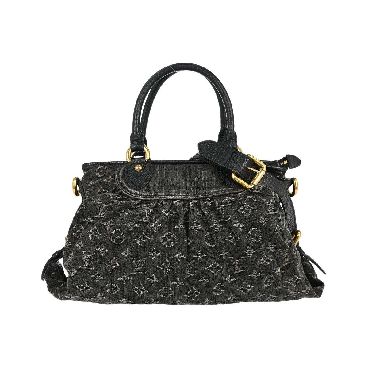 Louis Vuitton Neo Cabby Monogram Denim, Black, Denim, Handbag