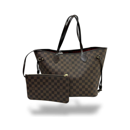 Louis Vuitton Neverfull Damier, Brown, Canvas, Tote Bag