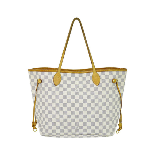 Louis Vuitton Neverfull Damier, White, Canvas, Tote Bag