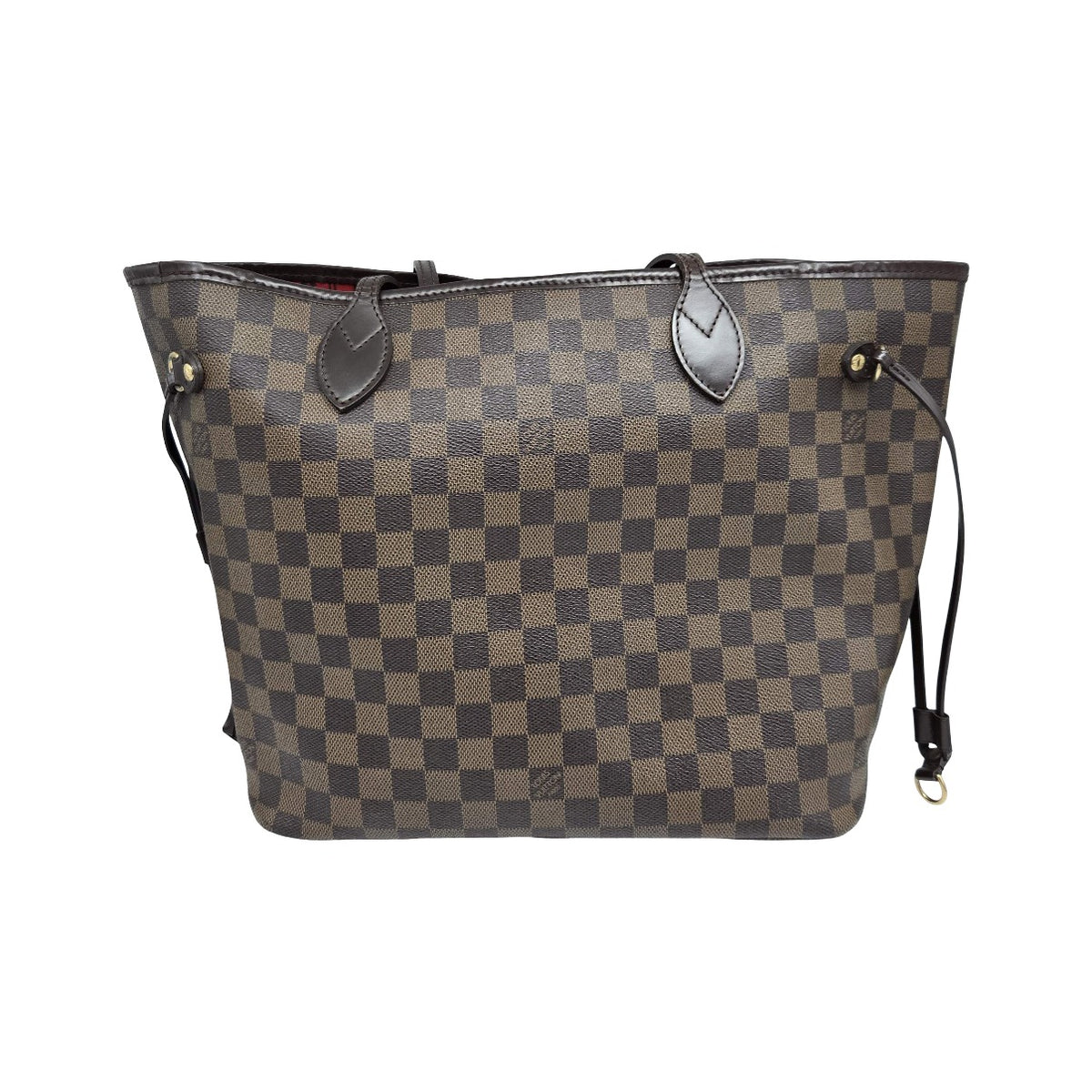 Louis Vuitton Neverfull Damier Ebene, Brown, Canvas, Tote Bag