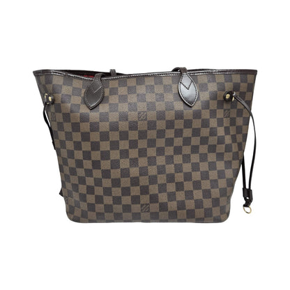 Louis Vuitton Neverfull Damier Ebene, Brown, Canvas, Tote Bag