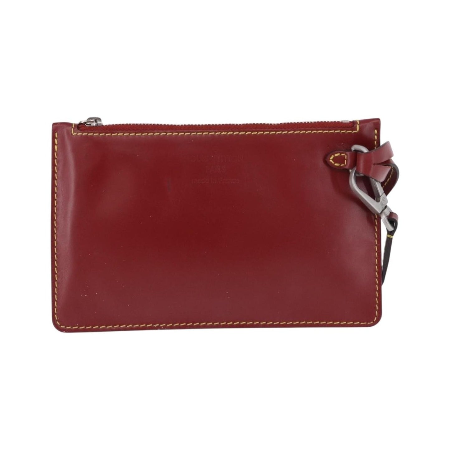 Louis Vuitton Neverfull Leather, Red, Leather, Clutch