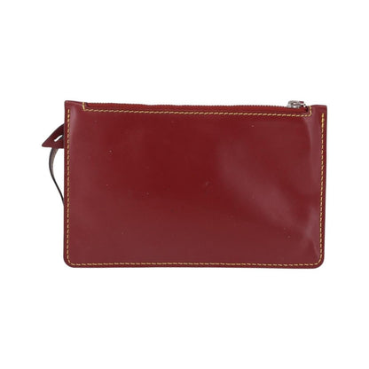 Louis Vuitton Neverfull Leather, Red, Leather, Clutch