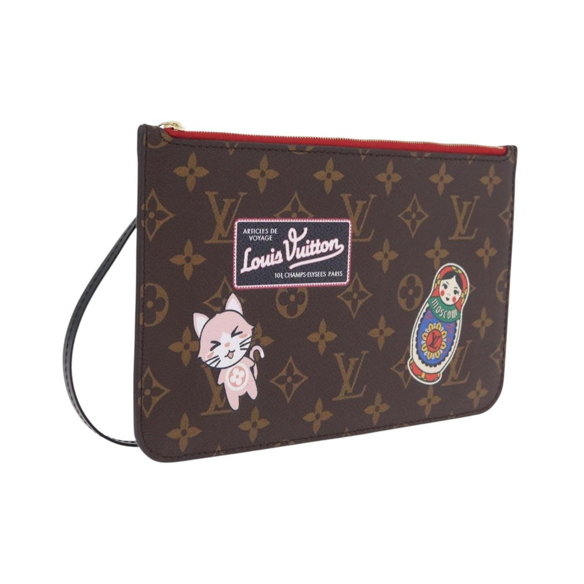Louis Vuitton Neverfull Pochette Limited Edition World Tour Monogram Canvas, Brown, Canvas, Clutch