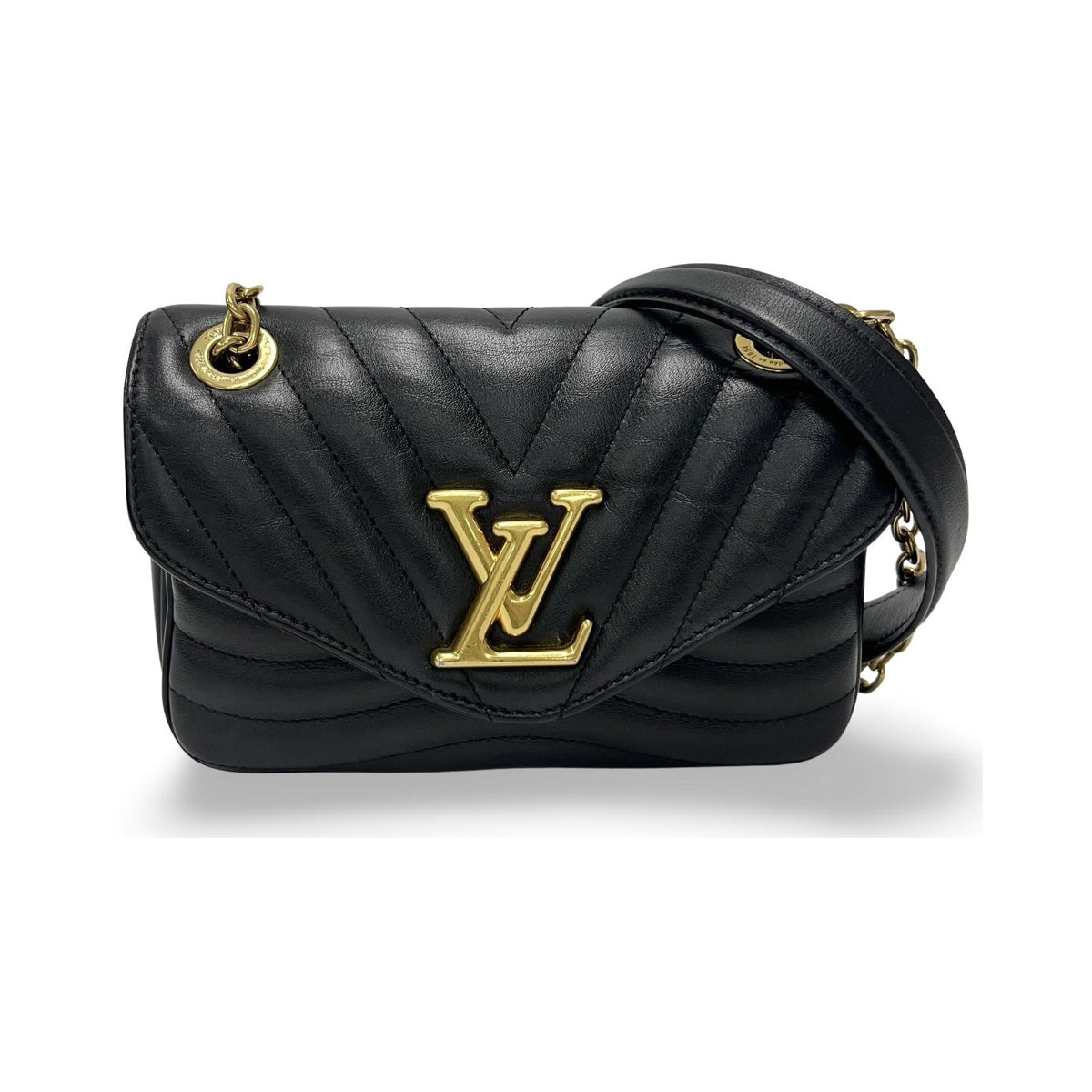 Louis Vuitton New Wave Chain Bag NM Quilted Leather, Black, Leather, Shoulder Bag