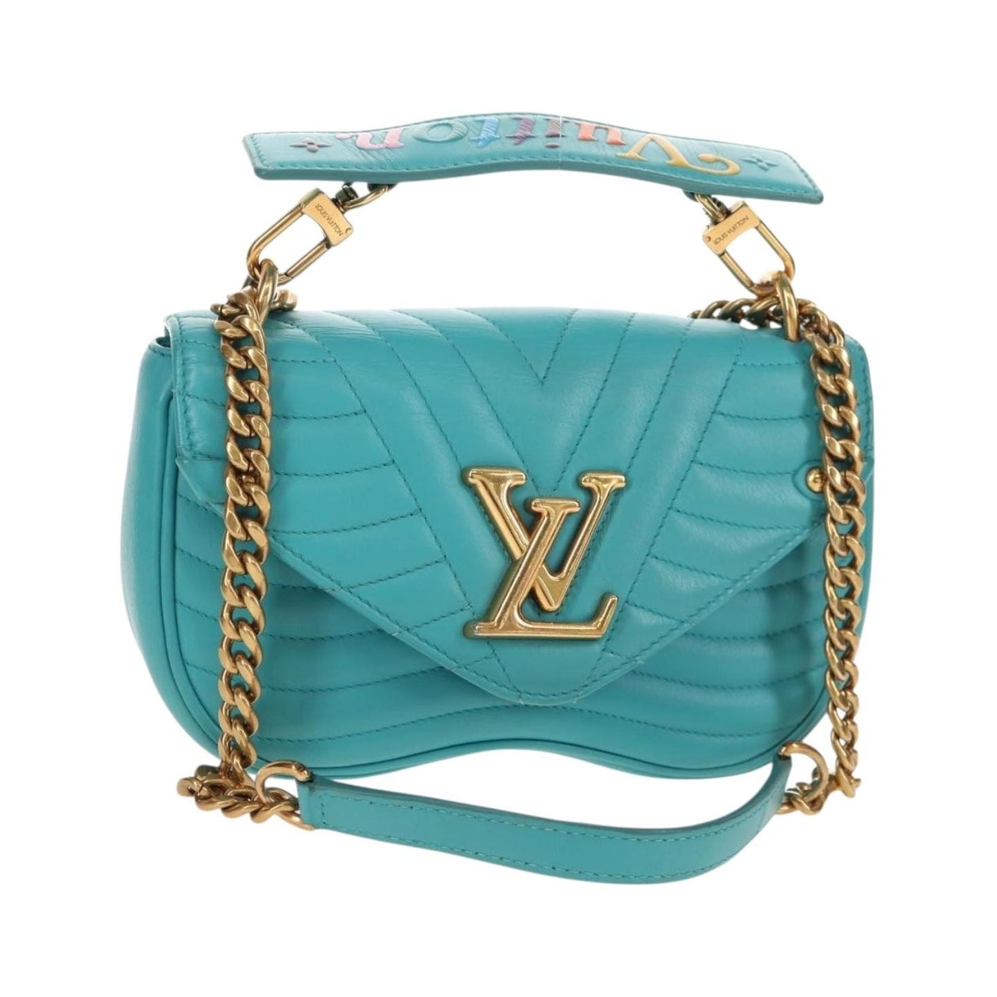 Louis Vuitton New Wave Chain Quilted Leather, Blue, Leather, Shoulder Bag