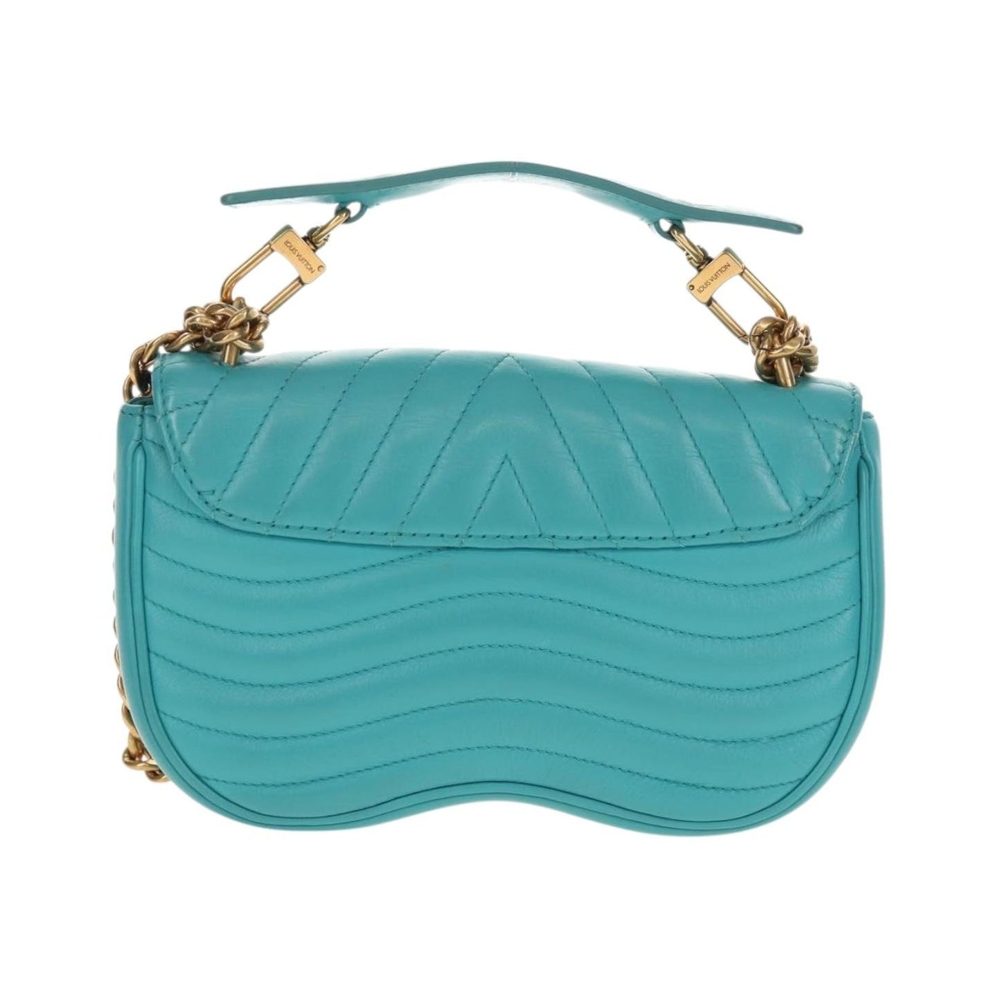 Louis Vuitton New Wave Chain Quilted Leather, Blue, Leather, Shoulder Bag