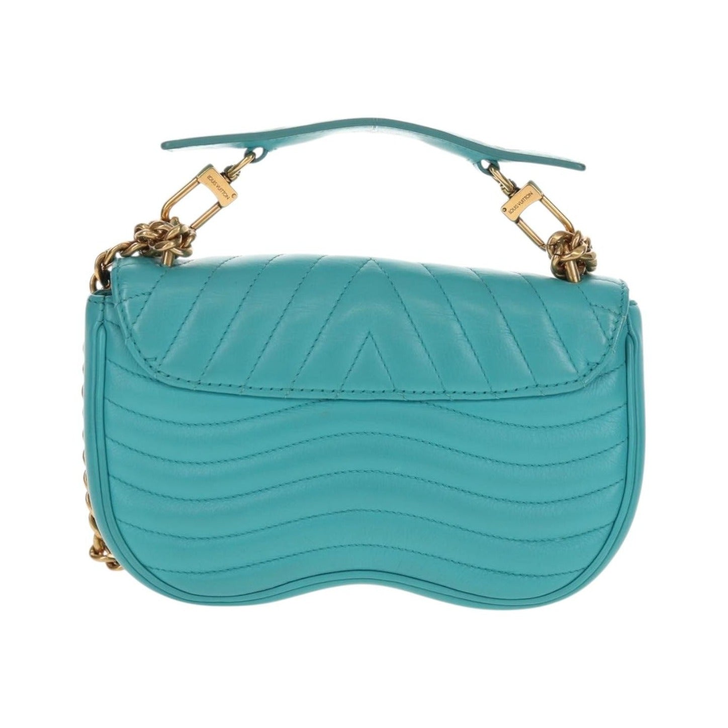 Louis Vuitton New Wave Chain Quilted Leather, Blue, Leather, Shoulder Bag