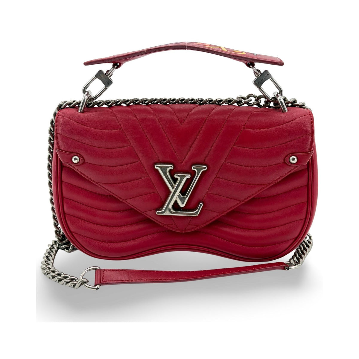Louis Vuitton New Wave Chain Quilted Leather, Red, Leather, Handbag