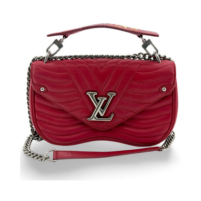Louis Vuitton New Wave Chain Quilted Leather, Red, Leather, Handbag