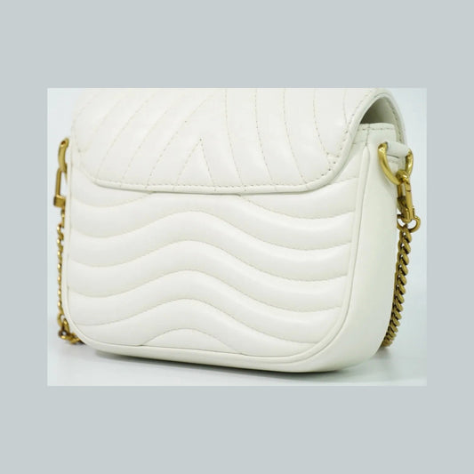 Louis Vuitton New Wave Multi Pochette Quilted Leather, White, Leather, Shoulder Bag